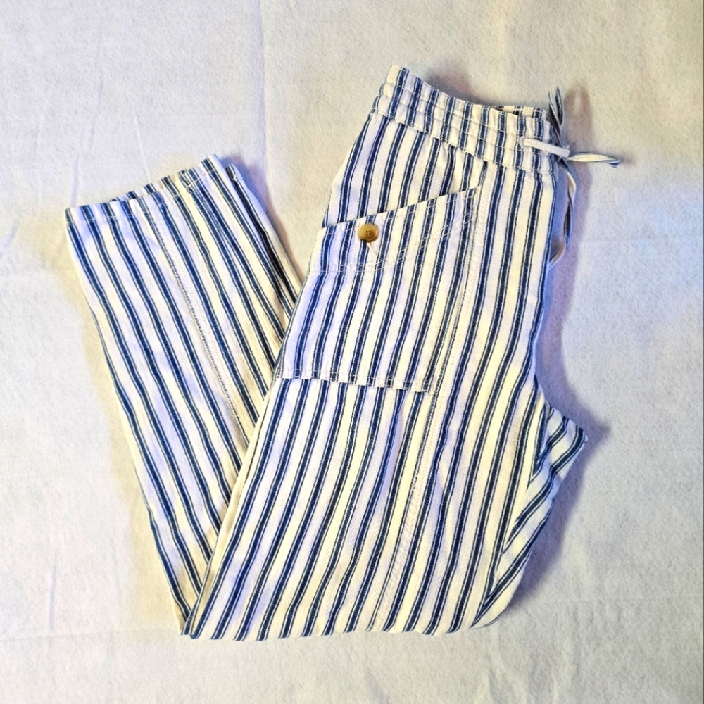 American Eagle 100% Cotton Striped Draw String Pants, size 2 regular